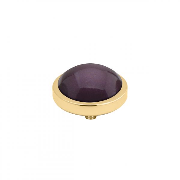 Wunderschöner Ringaufsatz mit goldener Fassung und Perle in Aubergine für alle MelanO Vivid Ringe. Der Aufsatz wird auf den Ring geschraubt und ist austauschbar: Das Vivid Schmuck System jetzt versandkostenfrei im Perlenmarkt OnlineShop bestellen!